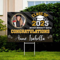 Thumbnail for Personalized Yard Sign With Stake - Graduation Gift - Sparkling Senior Party Decoration FC
