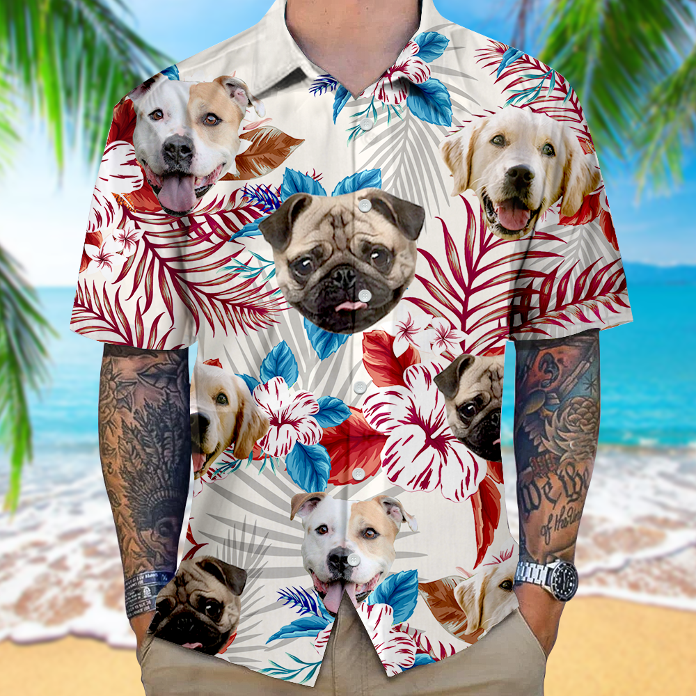Flower Independence dog face - Hawaiian Shirt AI