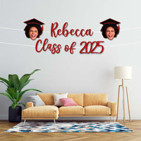 Thumbnail for Custom Class Of 2025 Face Photo Glitter Graduation Set Of Banners, Graduation Party Decorations FC
