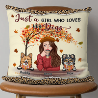 Thumbnail for Personalized Pillow - Gift Dor Dog Lovers - Just A Girl Who Loves Her Dogs AD