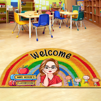 Thumbnail for Custom Welcome Teacher Rainbow Shaped Doormat, Gift For Teacher AB
