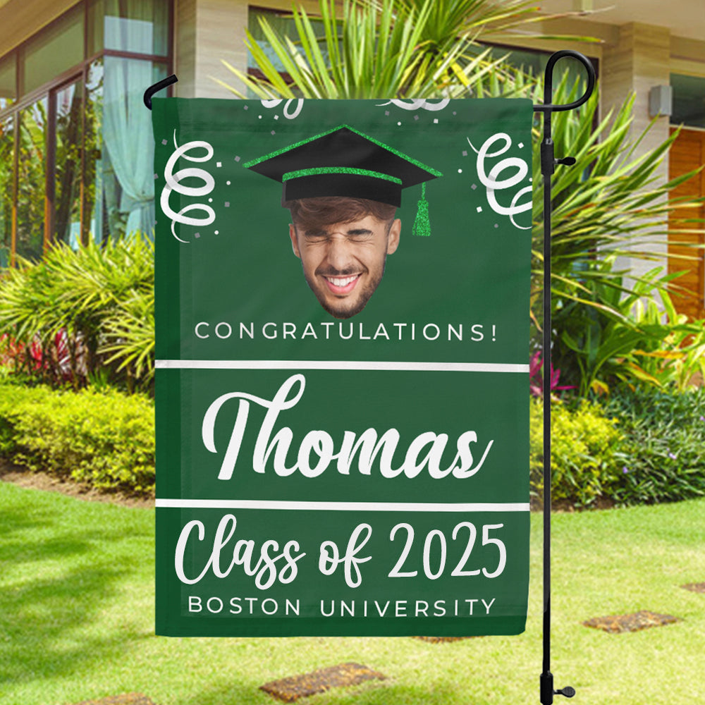 Personalized Class of 2024 Senior Face Photo Flag - Graduation Party Supply FC
