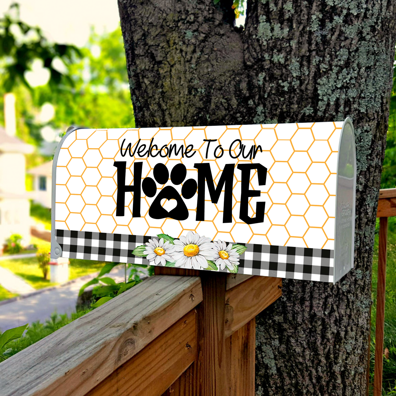 Custom Dog Cat Photos Welcome To Our Home Mailbox Cover, Pet Lover Gift FC