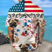 Thumbnail for Flower Independence dog face - Hawaiian Shirt AI