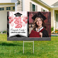 Thumbnail for Personalized Yard Sign With Stake - Graduation Gift - Glitter Balloon Senior Party Decor FC