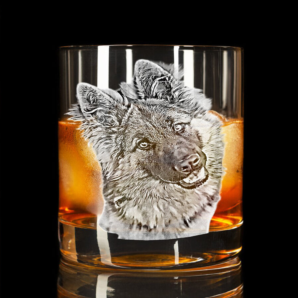 Personalized Etched Photo Whiskey Glasses - Gifts For Pet Lovers FC