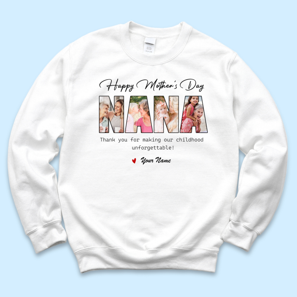 Custom Happy Mother's Day Grandma Photo Collage Light Shirts, Gift For Mom/Grandma Merchize