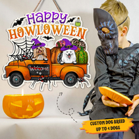 Thumbnail for Personalized Shaped Doorsign- Gift For Dog Lovers- Happy Howloween Witched Dogs AE
