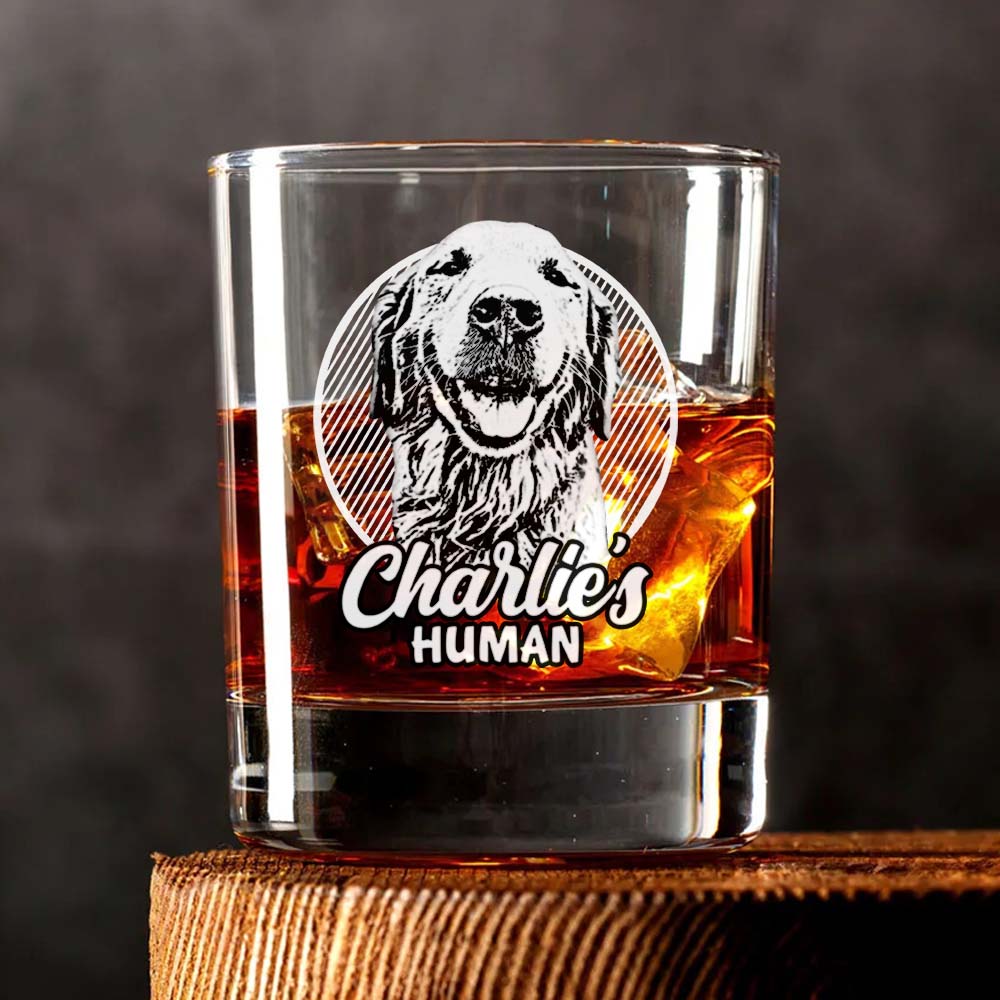 Personalized Etched Photo Dog Mom Dog Dad Whiskey Glasses - Gifts For Pet Lovers FC