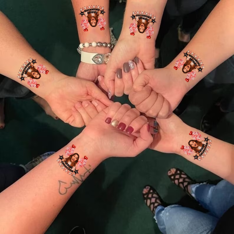 Custom Photo Glitter Balloons Birthday Party Tattoos, B-day Party Supply JonxiFon