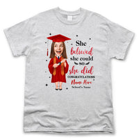 Thumbnail for Personalized She Believed She Could Senior Class Of 2024 Graduation T-shirt, Grad Gift Merchize