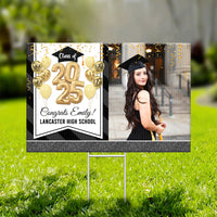 Thumbnail for Personalized Yard Sign With Stake - Graduation Gift - Glitter Balloon Senior Party Decor FC
