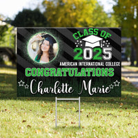 Thumbnail for Personalized Yard Sign With Stake - Graduation Gift - Sparkling Senior Party Decoration FC