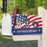 Thumbnail for Personalized Dog Cat 4th July American Flag Mailbox Cover, Gift For Dog Cat Lovers AF
