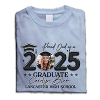 Thumbnail for Personalized T-shirt - Graduation Keepsake Gift - Balloon Style Proud Mom Dad Of A 2025 Graduate Photo Merchize
