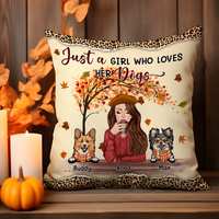 Thumbnail for Personalized Pillow - Gift Dor Dog Lovers - Just A Girl Who Loves Her Dogs AD