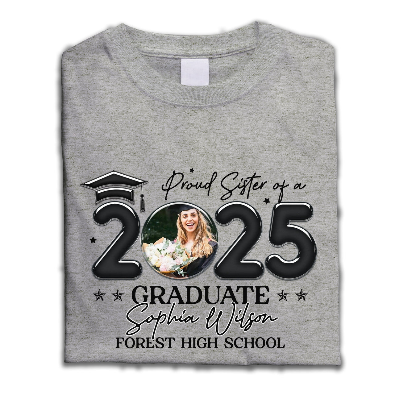 Personalized T-shirt - Graduation Keepsake Gift - Balloon Style Proud Mom Dad Of A 2025 Graduate Photo Merchize