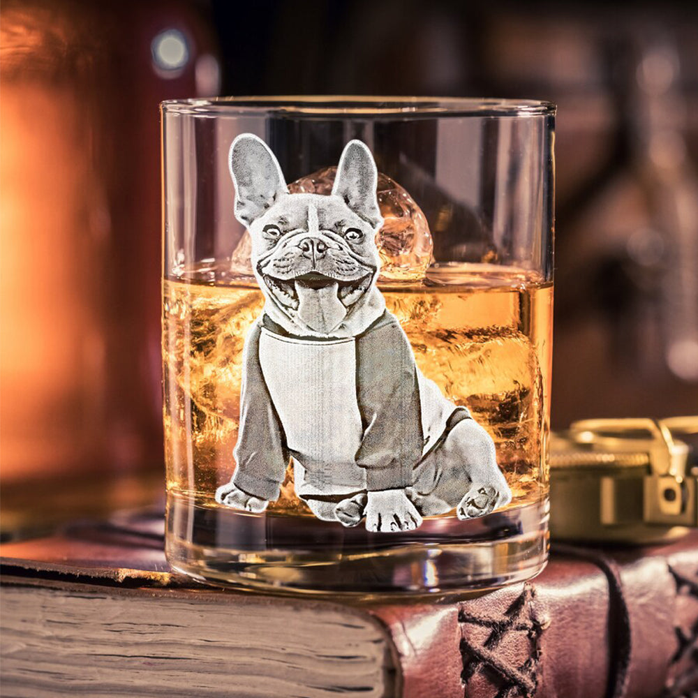 Personalized Etched Photo Whiskey Glasses - Gifts For Pet Lovers FC
