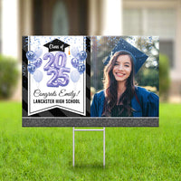 Thumbnail for Personalized Yard Sign With Stake - Graduation Gift - Glitter Balloon Senior Party Decor FC