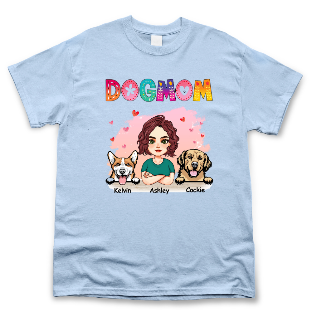 Personalized Floral Dog Mom T Shirt, Gift For Dog Mom Merchize