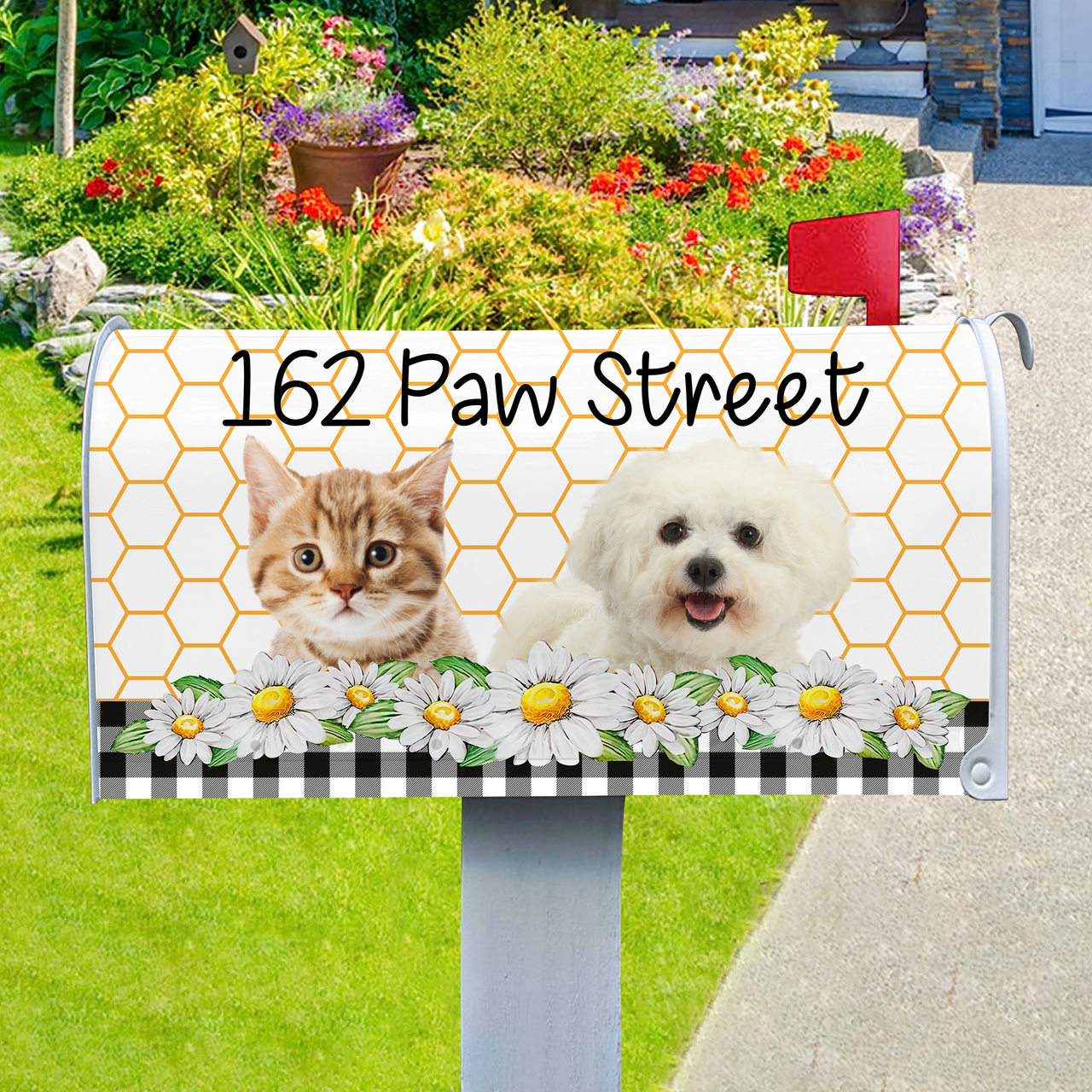 Custom Dog Cat Photos Welcome To Our Home Mailbox Cover, Pet Lover Gift FC