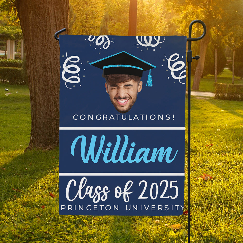 Personalized Class of 2024 Senior Face Photo Flag - Graduation Party Supply FC