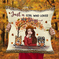 Thumbnail for Personalized Pillow - Gift Dor Dog Lovers - Just A Girl Who Loves Her Dogs AD