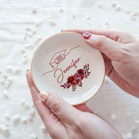 Thumbnail for Custom Floral Class of 2025 Graduation Round Jewelry Ring Dish, Jewelry Tray, Graduation Gift For Her FC