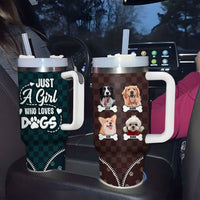 Thumbnail for Personalized Photo Just A Girl Who Loves Dogs 40oz Tumbler - Gift For Dog Lovers FC