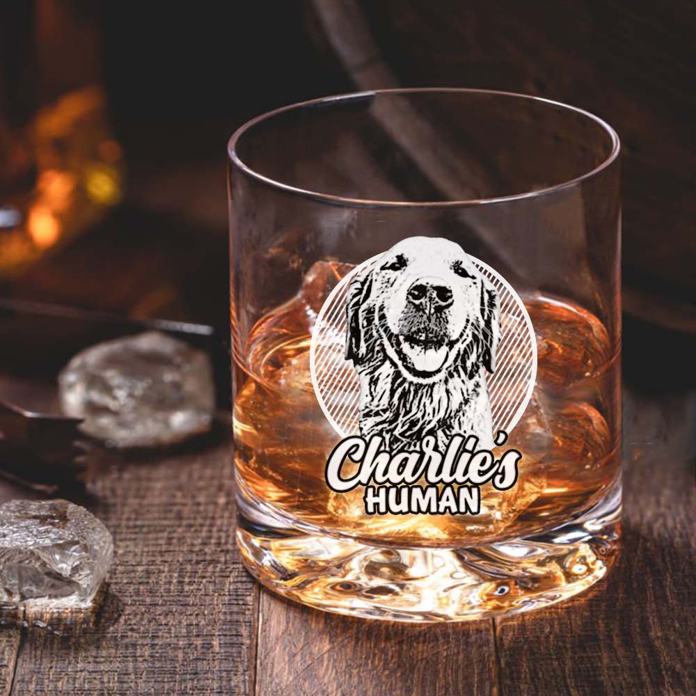 Personalized Etched Photo Dog Mom Dog Dad Whiskey Glasses - Gifts For Pet Lovers FC