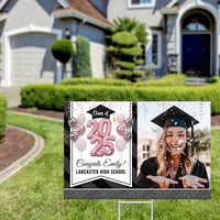 Thumbnail for Personalized Yard Sign With Stake - Graduation Gift - Glitter Balloon Senior Party Decor FC