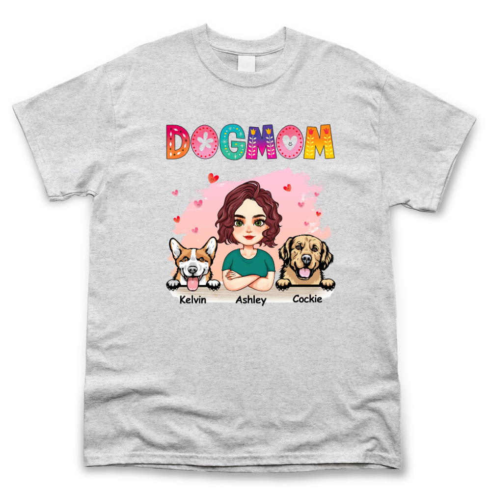 Personalized Floral Dog Mom T Shirt, Gift For Dog Mom Merchize