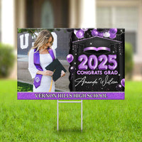 Thumbnail for Personalized Yard Sign With Stake - Graduation Gift - Congrats 2025 Graduate Balloon Style FC