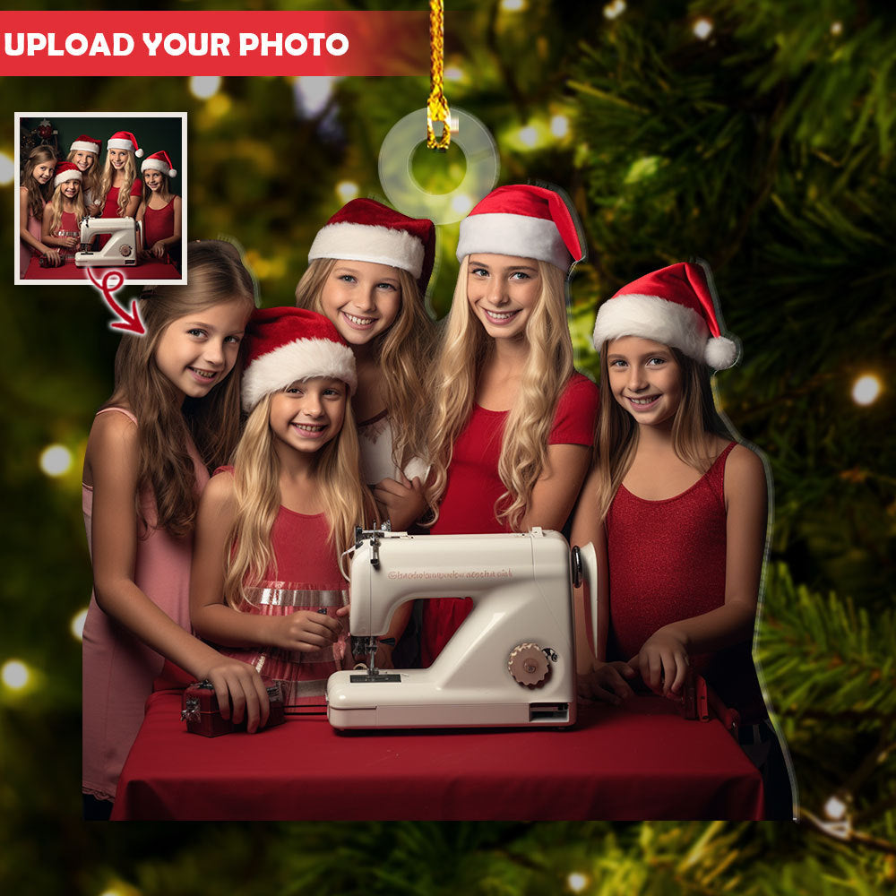 Personalized Acrylic Ornament - Gift For Sewing Lovers - Little Girls Photo AC