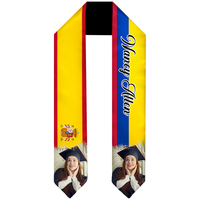 Thumbnail for Custom Graduation Stoles/Sash with Flags of Two Countries - Special Graduation Gift FC