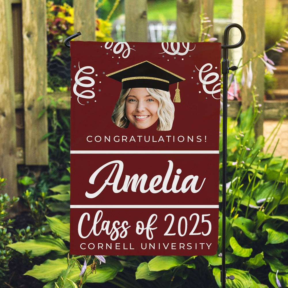 Personalized Class of 2024 Senior Face Photo Flag - Graduation Party Supply FC