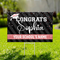 Thumbnail for Personalized Yard Sign With Stake - Graduation Gift - Sparkling Graduation Welcome Party Decor FC