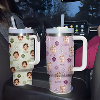 Thumbnail for Personalized 40oz Tumbler - Gift For Mother's Day- Retro Flower Baby Photo YC