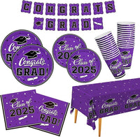 Thumbnail for 2025 Graduation Party Supplies Multicolor Graduation Party Dinnerware Set FC