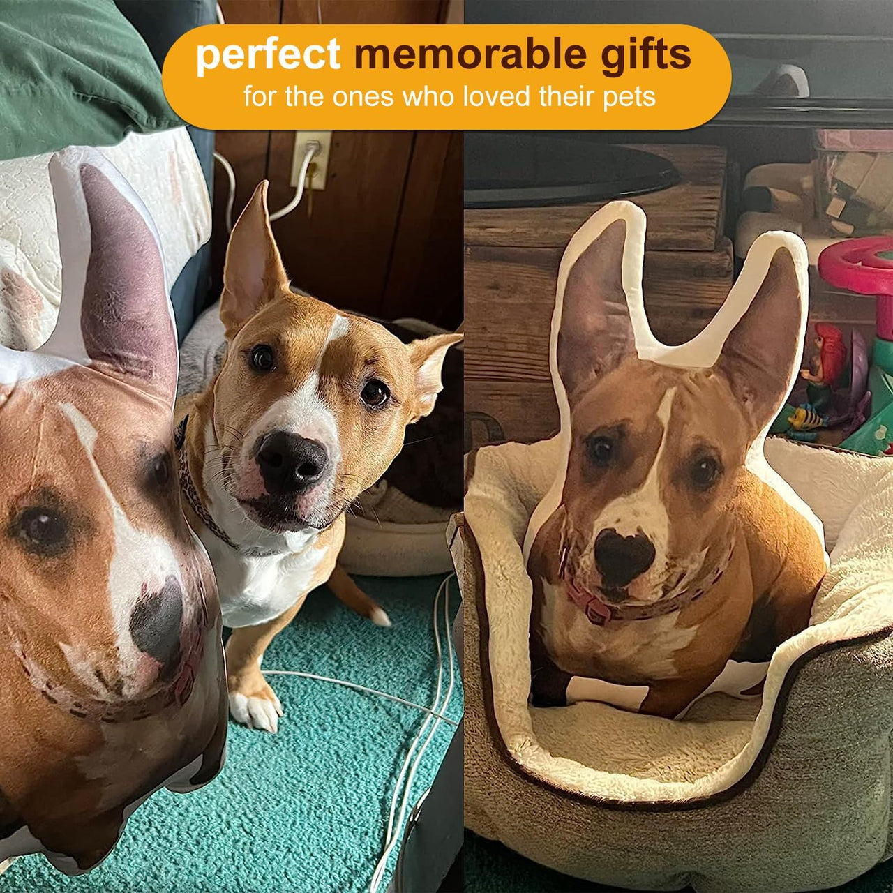 Custom Shape Plush Pillow Case - Gift For Dog Cat Lovers - Cute Pet Photo Pillow Cushions AC