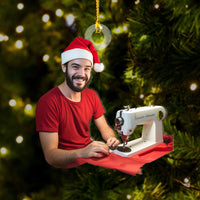 Thumbnail for Personalized Acrylic Ornament - Gift For Sewing Lovers - Sewing Man Photo AC