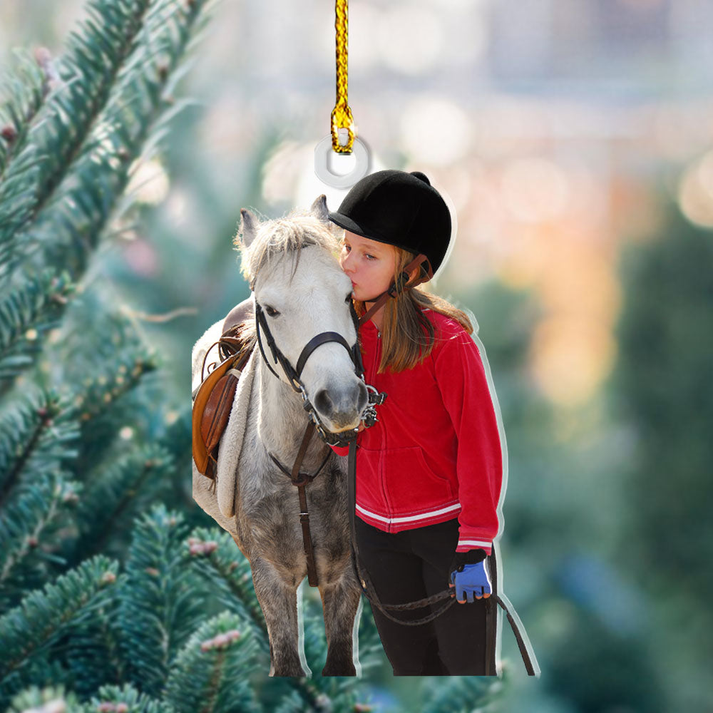Personalized Acrylic Ornament - Gift For Family - Love Horses Photo AOM AC
