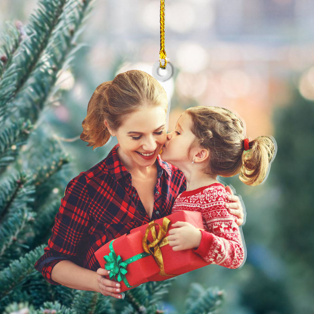 Personalized Acrylic Ornament - Christmas Gift For Family - Mom And Daughter Photo AC