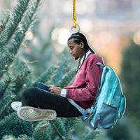 Thumbnail for Personalized Acrylic Ornament - Gift For Book Lovers - A Boy Loves Book Photo AC