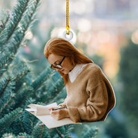 Thumbnail for Personalized Acrylic Ornament - Gift For Writers - Female Writer Photo AC