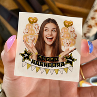 Thumbnail for Custom Photo Glitter Balloons Birthday Party Tattoos, B-day Party Supply JonxiFon