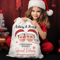 Thumbnail for Custom Santa Claus With Name Photo Santa Sack, Christmas Gift AB