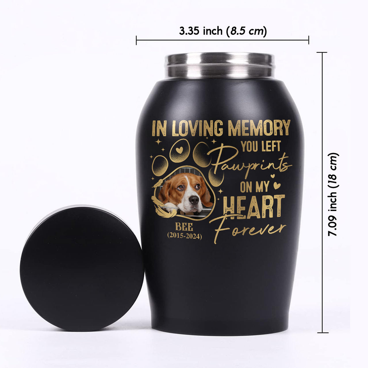 Personalized You Left Pawprints On My Heart Pet Urn, Keepsake Gift For Dog Cat Lovers FC