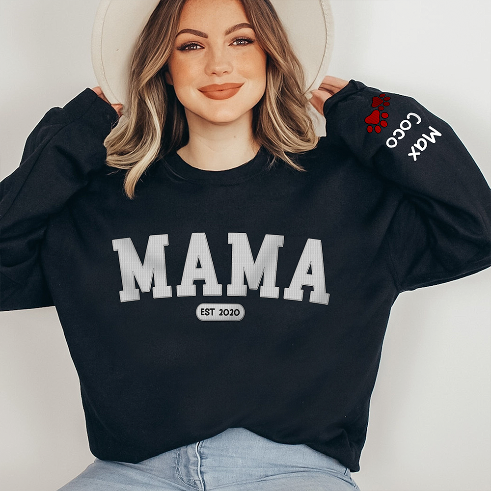 Personalized Embroidered T-shirt - Mother's Day Gift - Embroidery Grandma, Mom And Kids FC