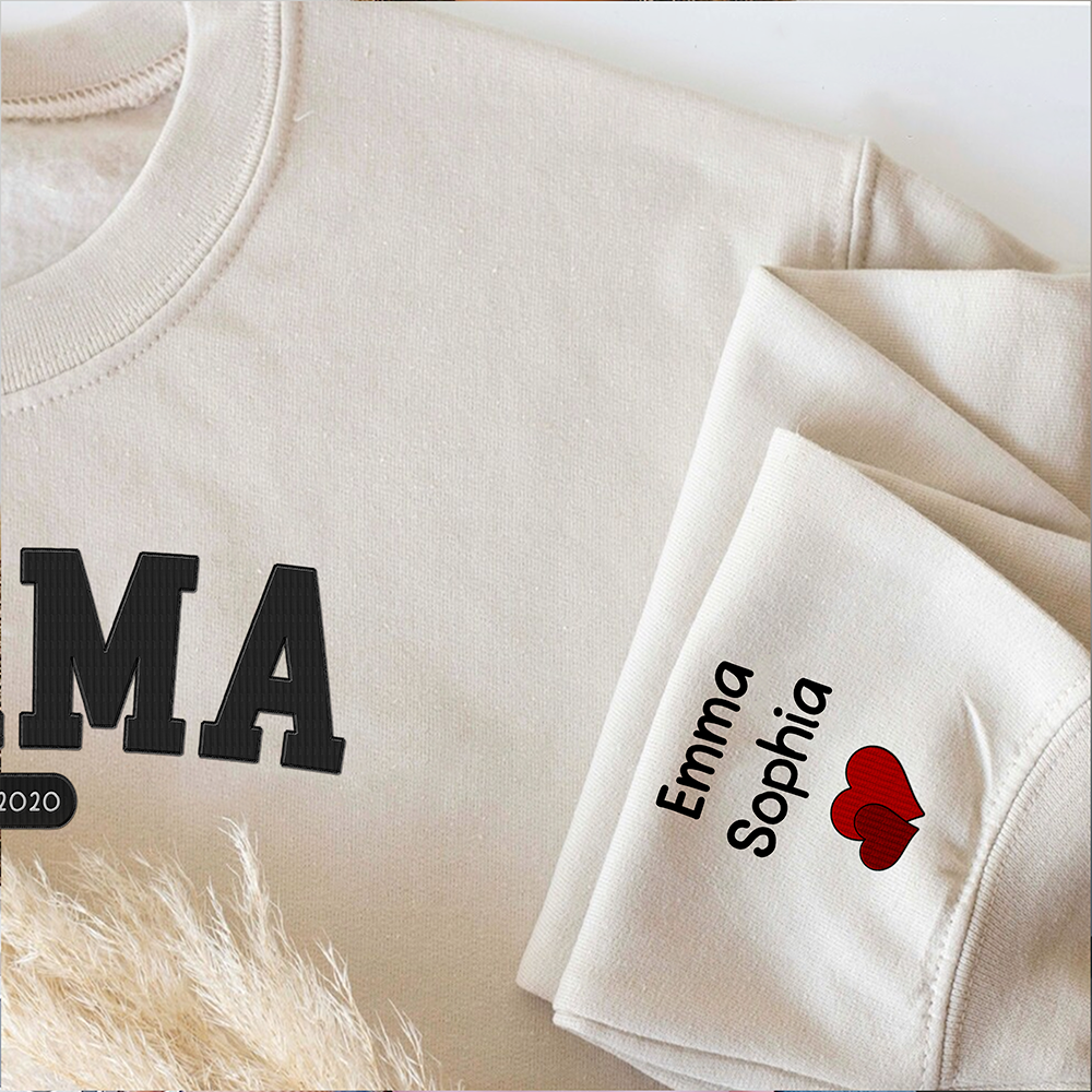 Personalized Embroidered T-shirt - Mother's Day Gift - Embroidery Grandma, Mom And Kids FC